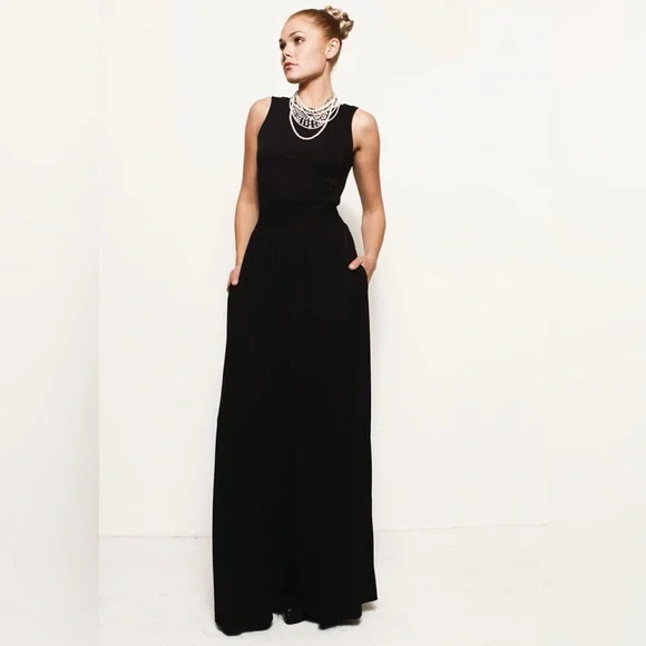 navy blue dress for baby girl Revolve Dresses | Nwt Black Belted Backless Gown Dress Prom Wedding Jersey Audrey Hepburn | Color: Black/Pink | Size: S main image 0